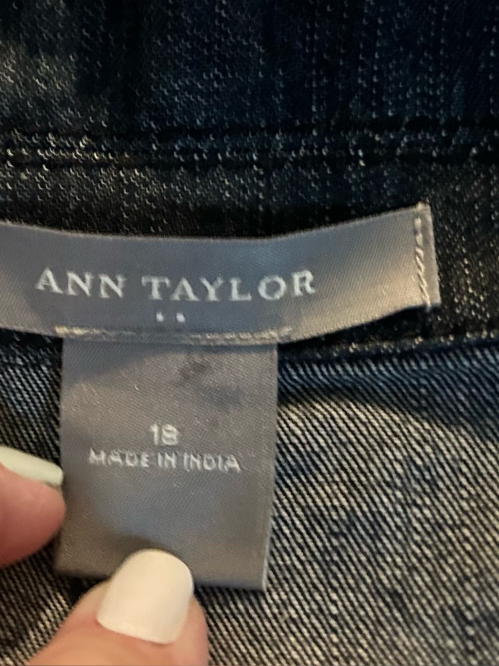 Ann Taylor Dark Denim Button-Front peplum Jacket size 18 - Picture 6 of 10